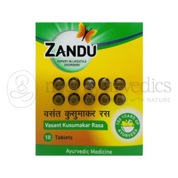 Zandu Vasant Kusumakar Rasa Gold - 10 Tabletten | Zur Behandlung von Diabetes